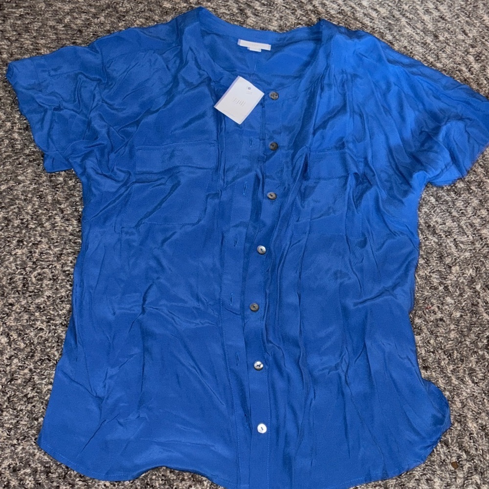 J. Jill Vibrant Blue Button-Down Shirt